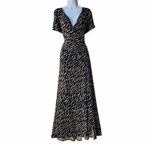 Women’s—Soft Surroundings Black & Brown Animal Print Maxi Dress. Size Large.